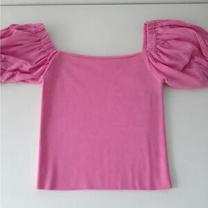 Pink Puff Sleeve Top